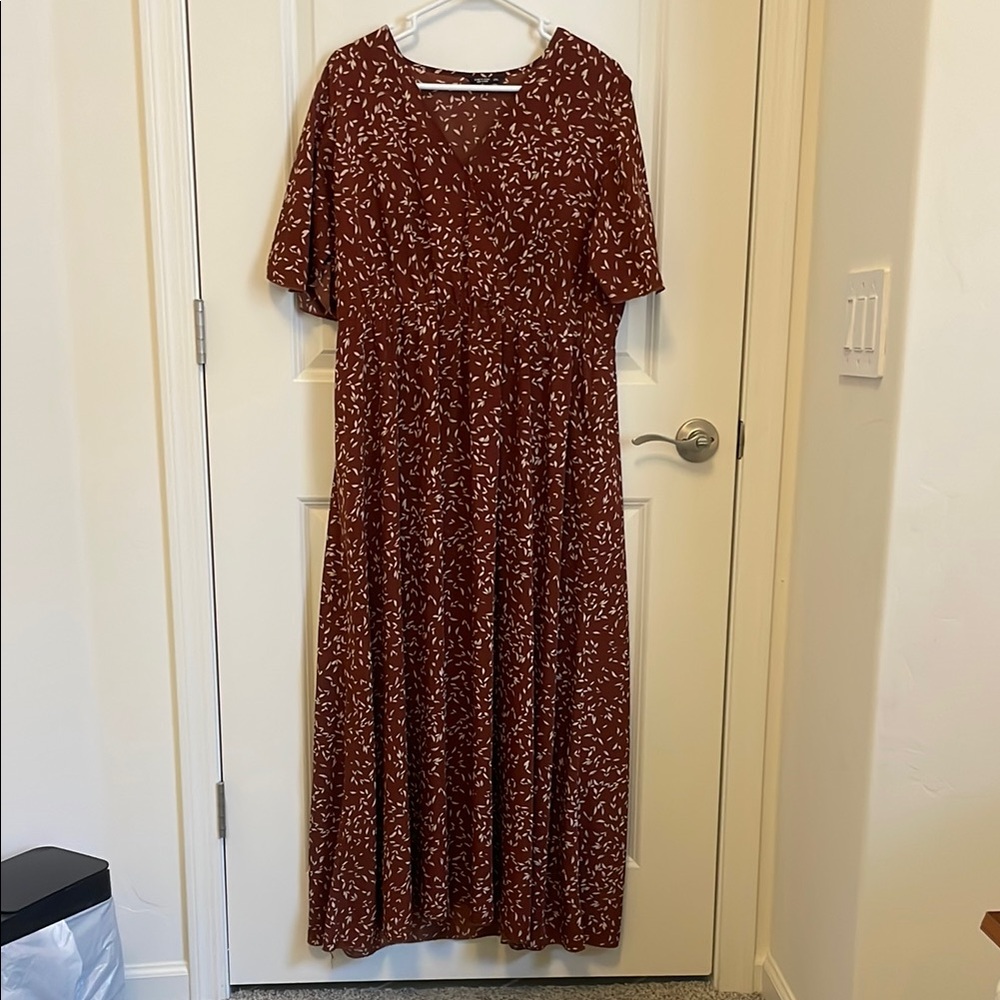 SHEIN Red Brown Casual Maxi Sundress